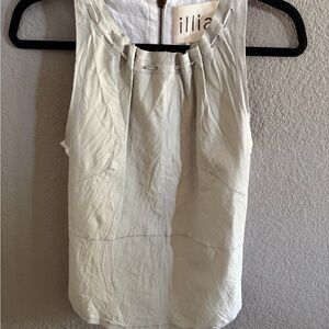 ILLIA Genuine Leather Front Top Made in USA Zip Back Gathered Waist size 4